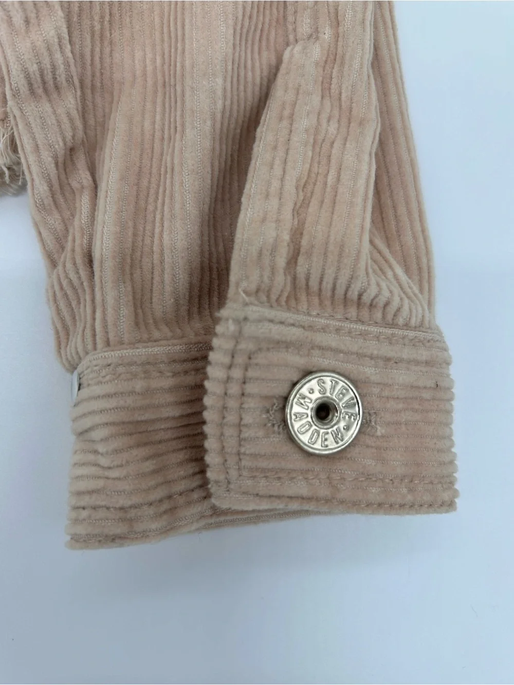 Steve Madden Girls Beige Studded Corduroy Trucker Jacket Size Small